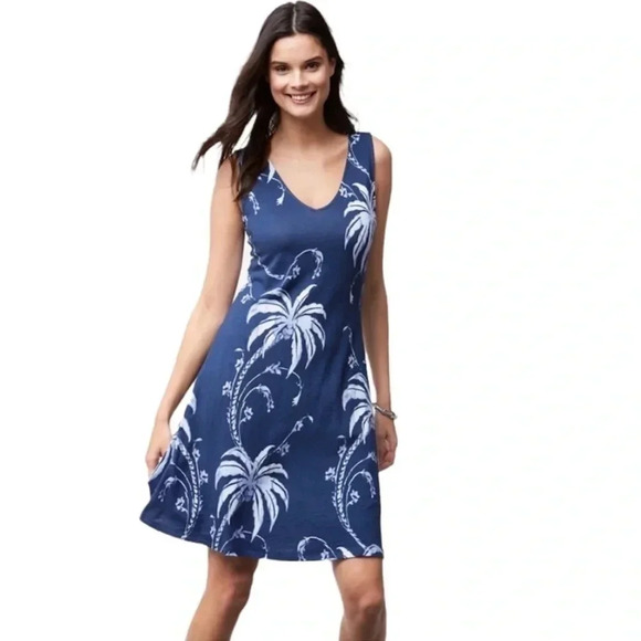 Tommy Bahama Palm Tree Tropics Linen Blend Sleeveless Dress M - Picture 1 of 5